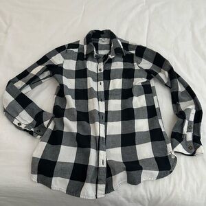 Buffalo plaid print button down shirt